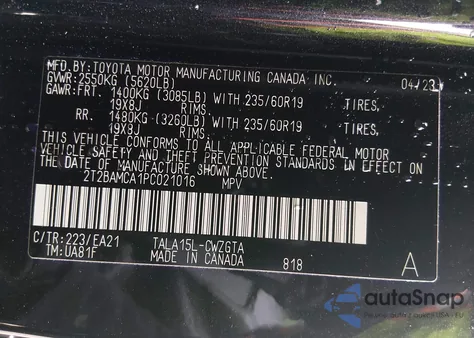 2023 Lexus Rx 350 Premium from USA, damaged, VIN 2T2BAMCA1PC021016